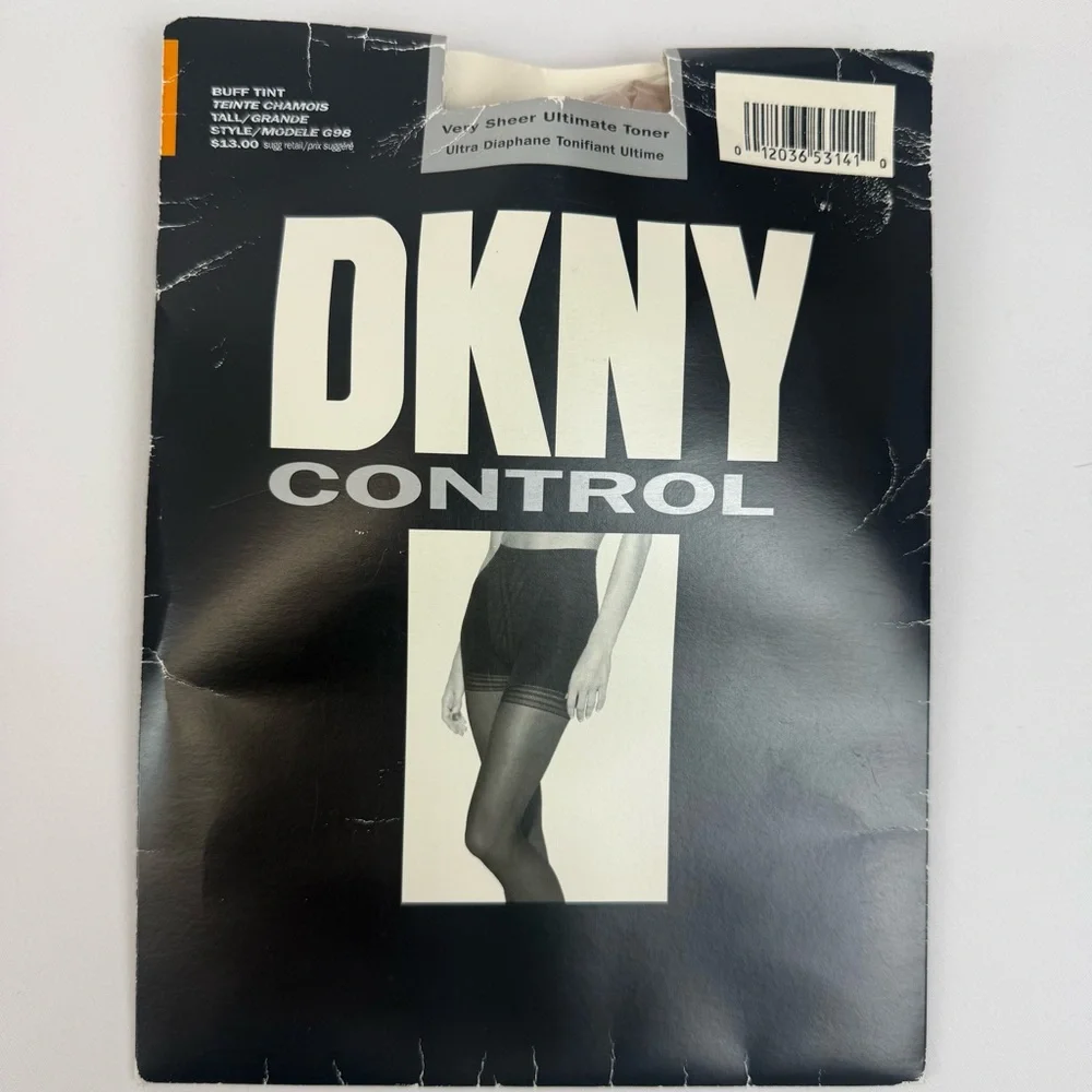 Vintage DKNY Control Buff Tint Very Sheer Ultimate Toner Pantyhose Size Tall NEW